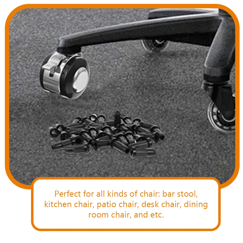 

20pcs Chair Roller Sleeve Plastic Covers Glide Protectors Bar Stool Kitchen Chair Solid Table Feet Covers Easy Install