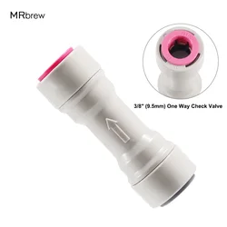 Plastic 3/8'' One Way Check Valve Push In Fiting,Straight Quick Connector For 9.52mm OD Tube