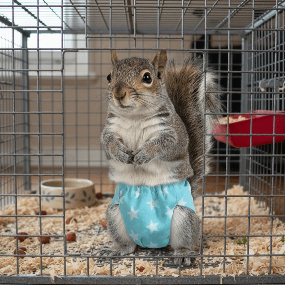 Absorbent Squirrel Diapers Breathable Leak-Proof Squirrel Underwear Adjustable Flexible Closure Pet Training Pants