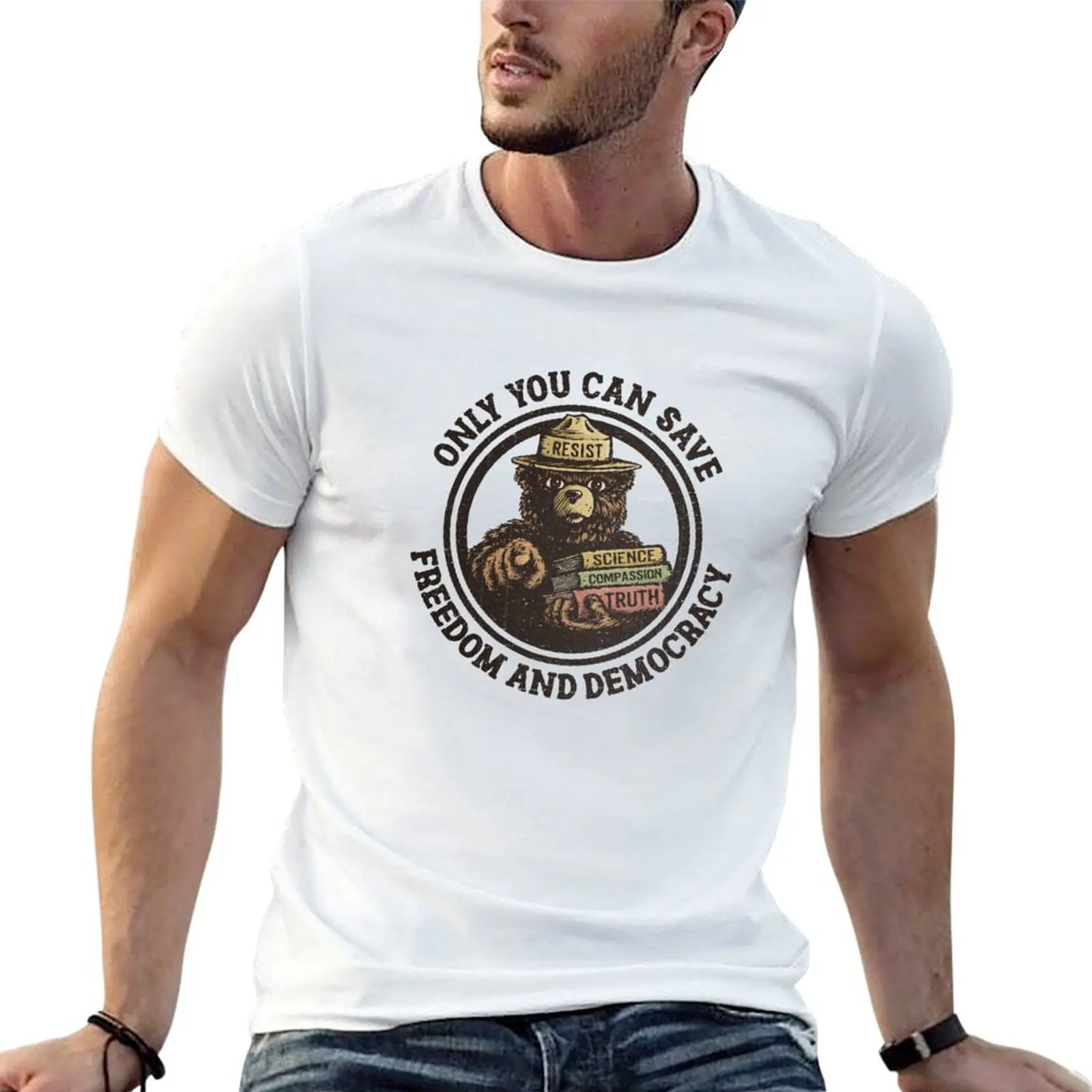 

for graphic for You man graphic Democracy shirts t t funny shirt shirts man Can Only plain Save man t vintage T-Shirt