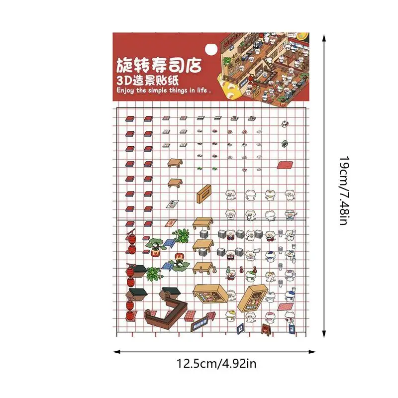 Sticker Scenes For Adults 3D Wall Stickers Make Your Own Miniature Shop Scene Decal Creative Decoration For House Room Notebook