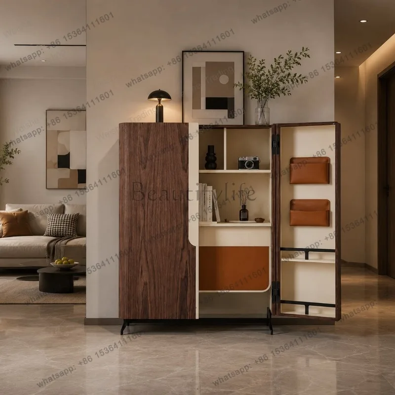 LJY Solid wood double door folding bookcase writing desk study