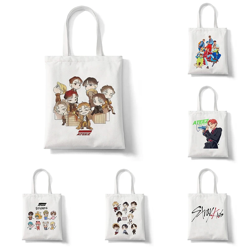 Ateez Say My Name Kpop Korean Style Cartoon Women Shopping Bags Girls Fashion Casual Pacakge Hand Bag Female Shoulder Bag