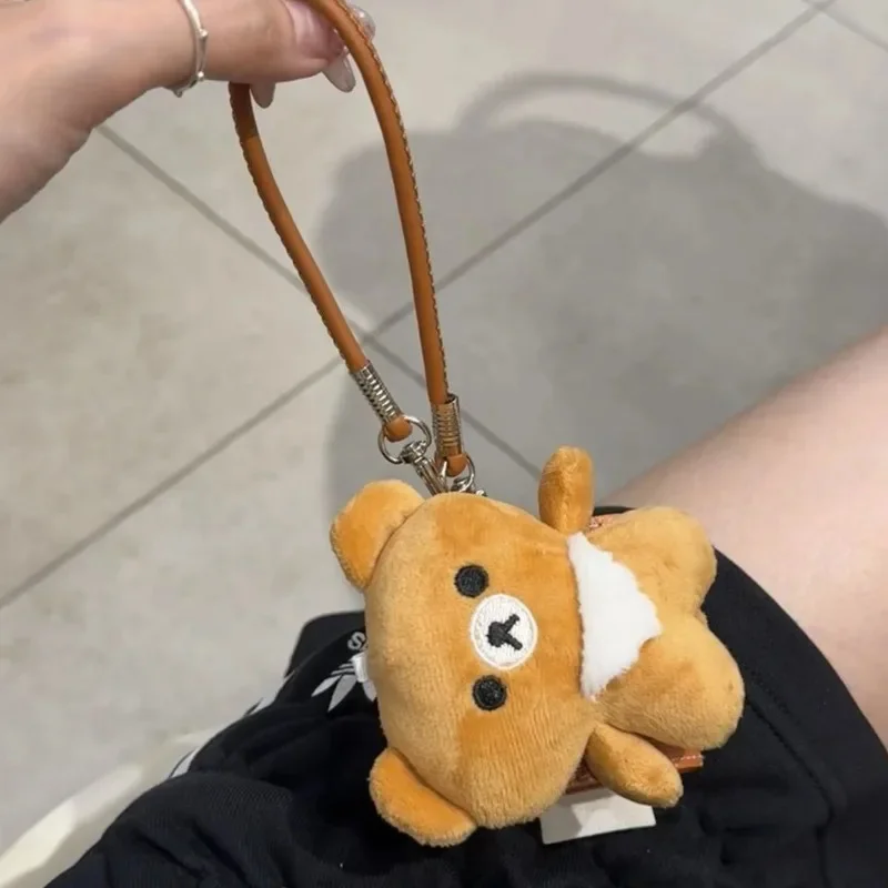 Rilakkuma PU Small School Bag Pendant Y2K Kawaii Japan AirPods4 Apple Apple Case Cartoon Bluetooth 3airpodspro2 Decoration New