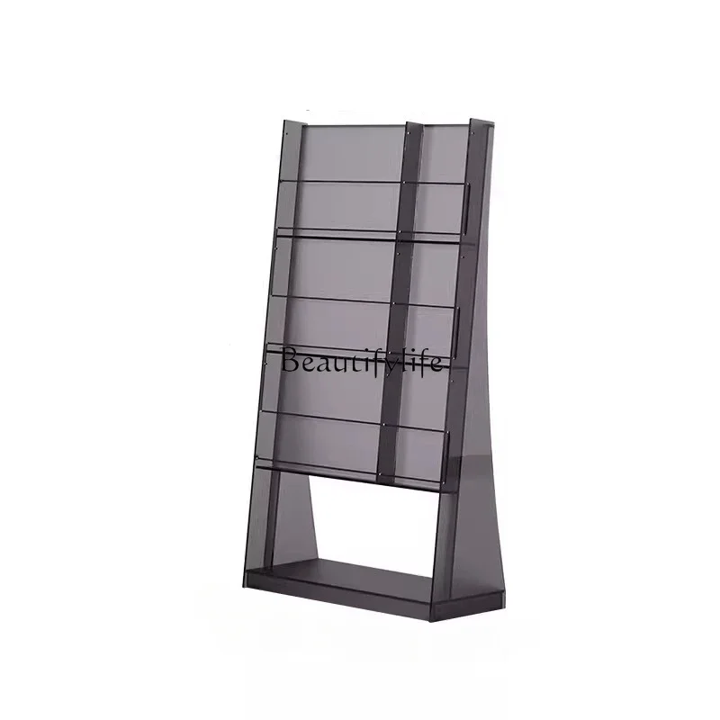 

FG44Acrylic Magazine Rack the Newspaper Stand Data Display Stand Book Shelf Floor Bookshelf Storage Rack