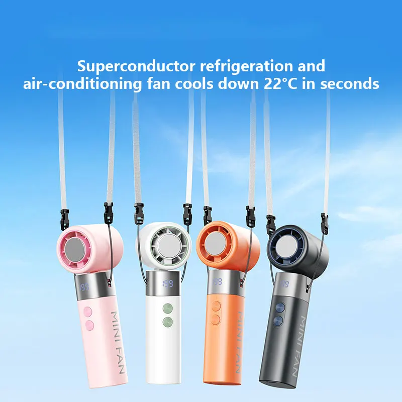 Lenovo Ice Cooling Handheld Mini Fan Silent High Speed Portable Fan Ultra Long Battery Life For Outdoor Daily Use