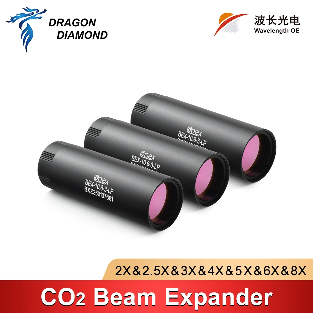 OPEX CO2 10600nm Laser Beam Expander 2.5X 3X 4X 6X Expansion Ratio M22*0.75 Lense Optics For CO2 Laser Marking Machine