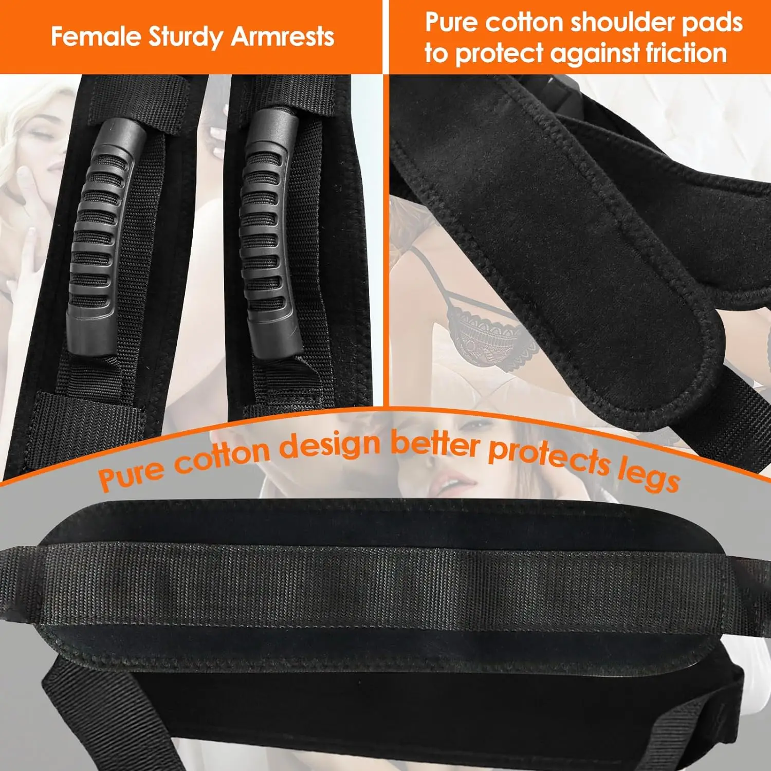 성인 커플용 강력한 섹스 스윙, 어깨끈 및 요추 지지대 조절 가능, BDSM 속박 장비, 침실 가구, 쾌락용