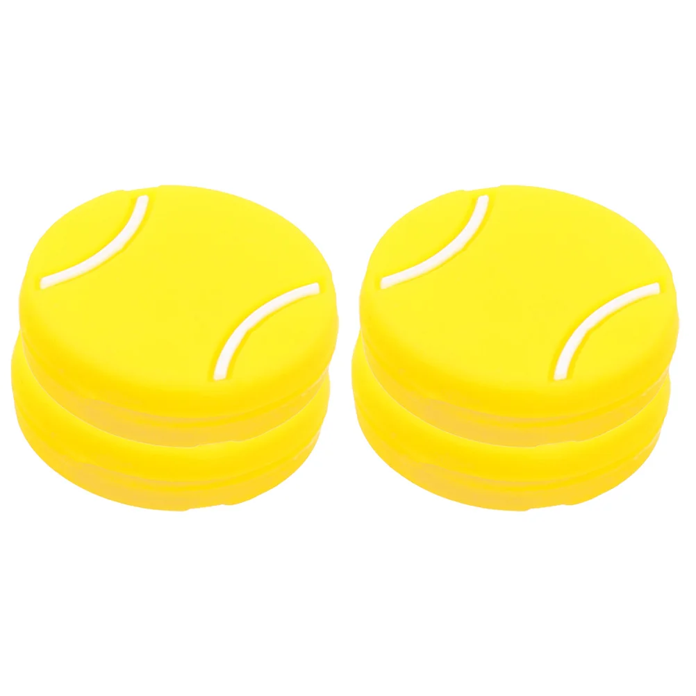 

4 Pcs Tennis Racket Shock Absorber Vibration Dampener Shocks Absorbers Accessory Yellow Dampeners