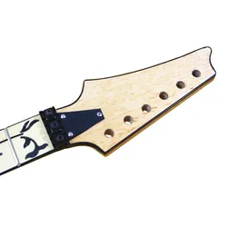 24Frets Reverse Headstock Right Hand Maple Electric Guitar Neck Black Tree Of Lifes Fretboard Guitar Accessories Parts