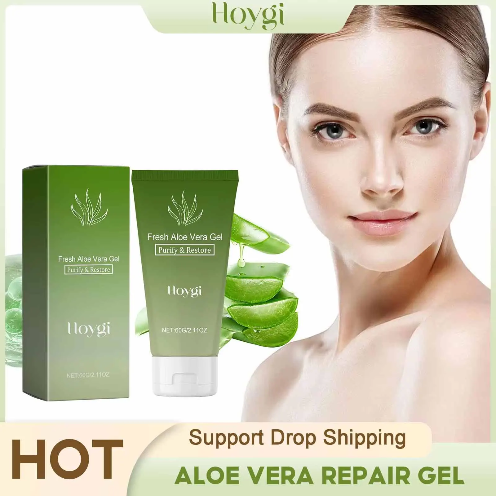 Aloe Vera Gel Moisturizing Shrinking Pores Acne Treatment Sleep Mask Repair After Sunburn Soothing Anti-Aging Nourishing Cream