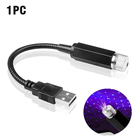 Романтический Автомобильный Ночник Со Звездным Небом, 5 В, Питание От USB, Лампа-проектор Galaxy Star, Потолочный Декор
