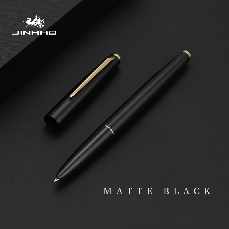 Penlab Jinhao 911 pluma estilográfica nueva versión mate negro barril oro plata Clip 0,38mm EF Nib bolígrafos de tinta A7717