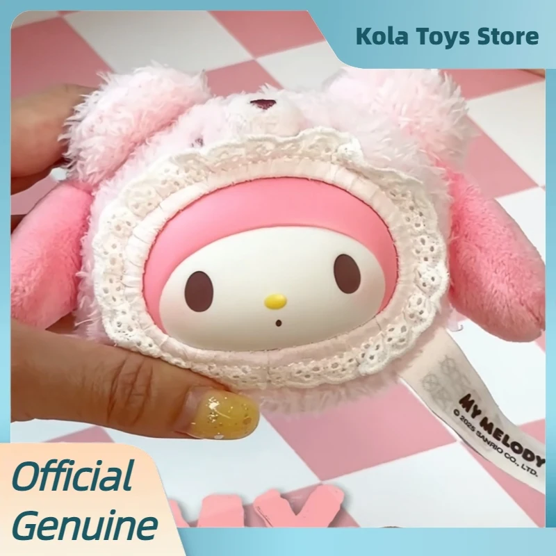 本物のサンリオふわふわテディベアシリーズブラインドボックス可愛いビニールぬいぐるみペンダントフィギュア人形クロミメロディミステリーボックストイズギフト