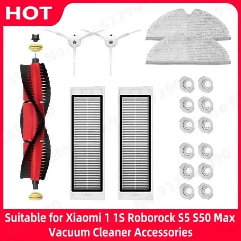 Repuestos de Filtro HEPA, Cepillo Lateral y Cepillo Principal para Aspiradora Robótica Xiaomi Mijia 1s MI, Accesorios para Roborock S50 S5 Max