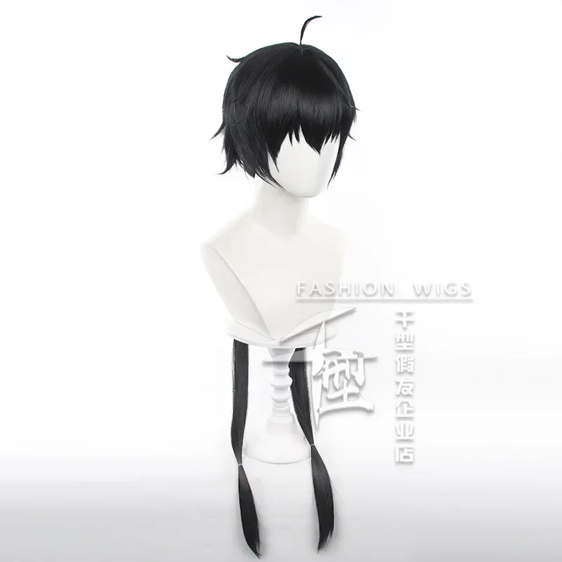 qwerrtyuio. 123456   Juego Wuthering Waves Rover Cosplay peluca masculina pelo corto negro 90CM trenza larga personaje principal Resonasdffghjk 98