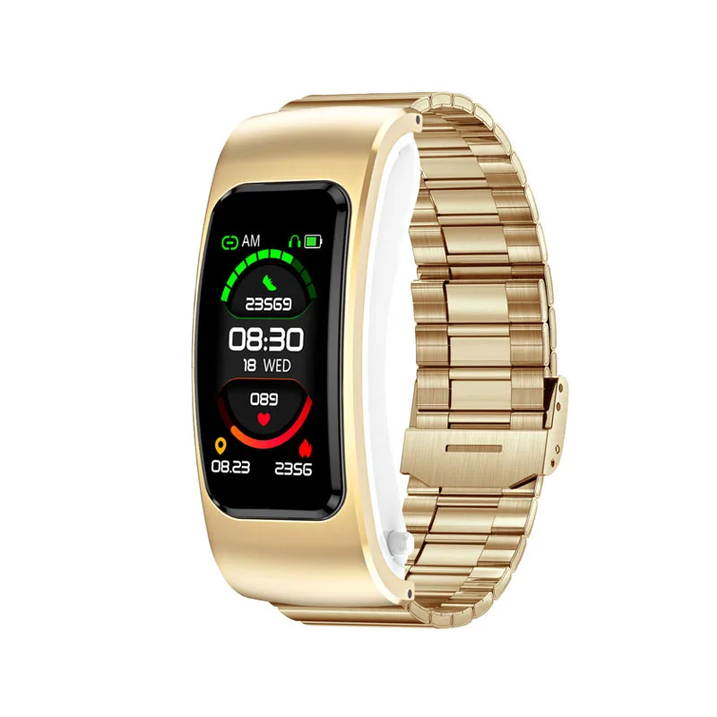 

smart bracelet AI voice hard head large screen separation earphone bracelet listening to music body temperature heart rate