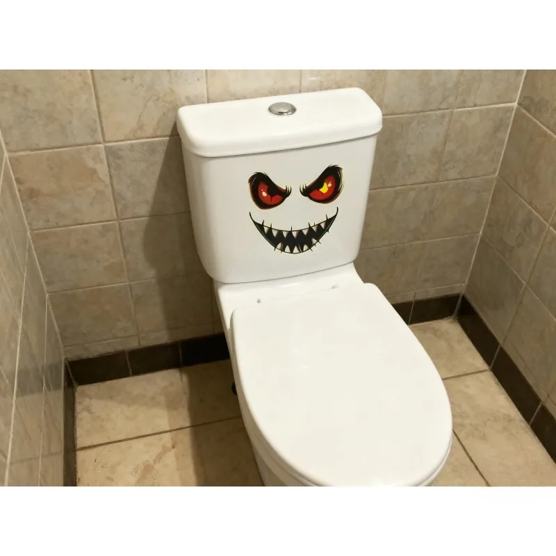 Glow in The Dark Halloween Eyes Mouth Wall Stickers for Home Bedroom Toilet Lid Decor Art Home Decoration Stickers Posters