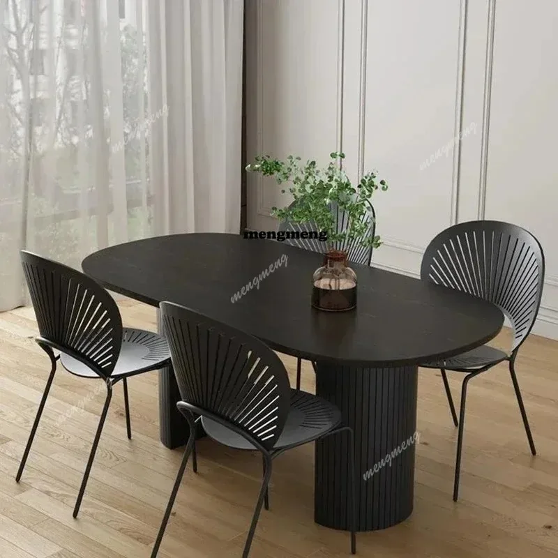 

France Black Dining Table Italian Minimalism Luxury Restaurant Dining Table Simple Fashion Home Furniture Tavolo Pranzo