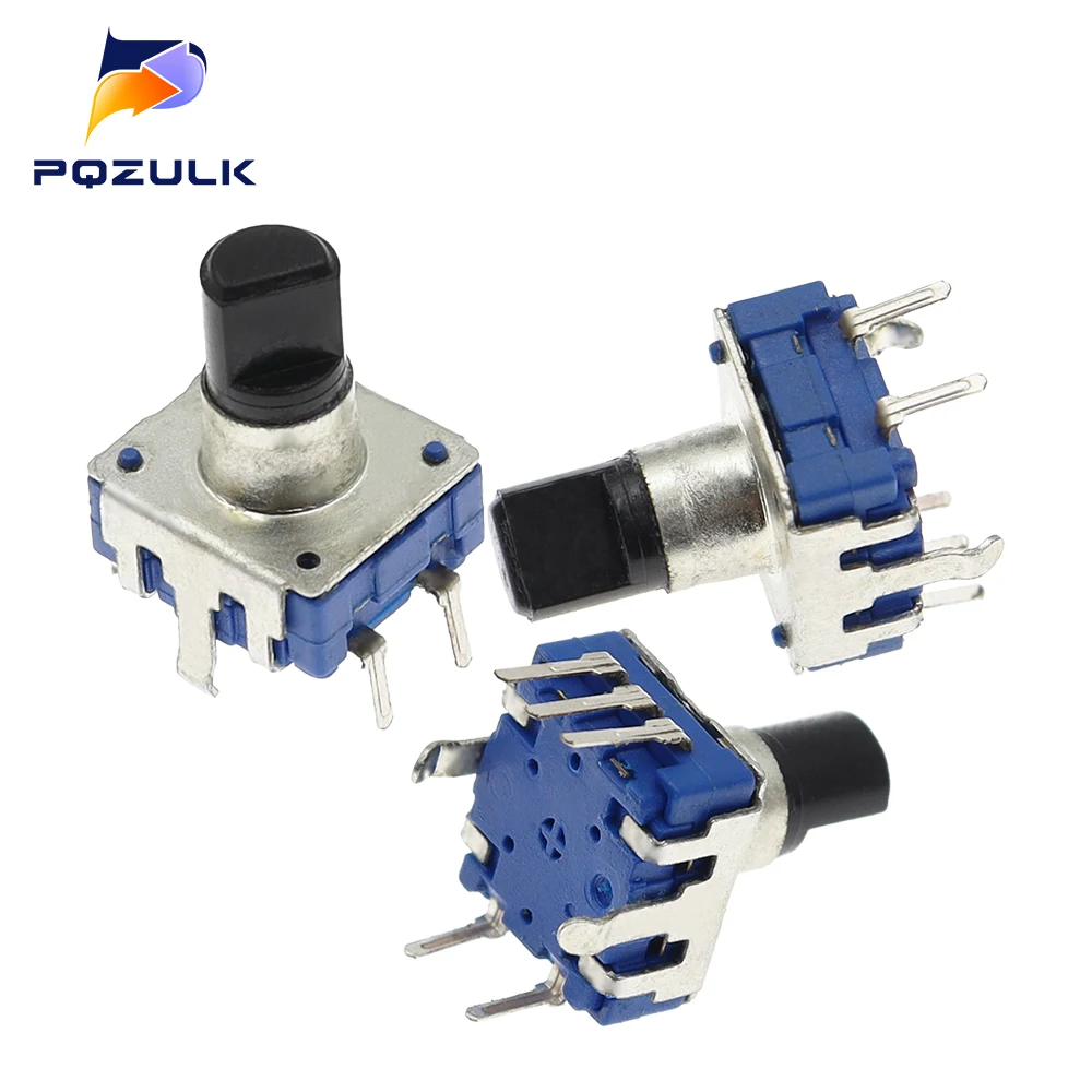 

100PCS 360 Degree EC12 Rotary Encoder RE12 Audio Encoder Coding 5Pin 24 Position With Push Button Switch Handle 12mm