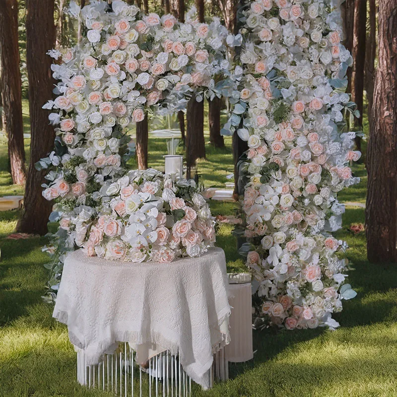 

New White and Pink Background Proposal and Engagement Decoration Flower Ball Supermarket Event Decoration Background Wall