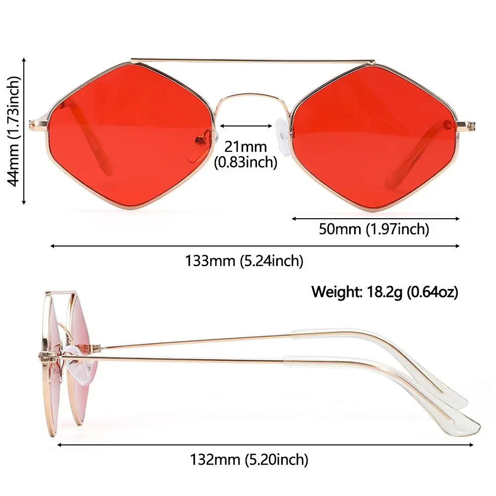 Trendy UV400 Protection Street Eyewear Irregular Polygonal Sunglasses Vintage Sunglasses Small Frame Female Shades