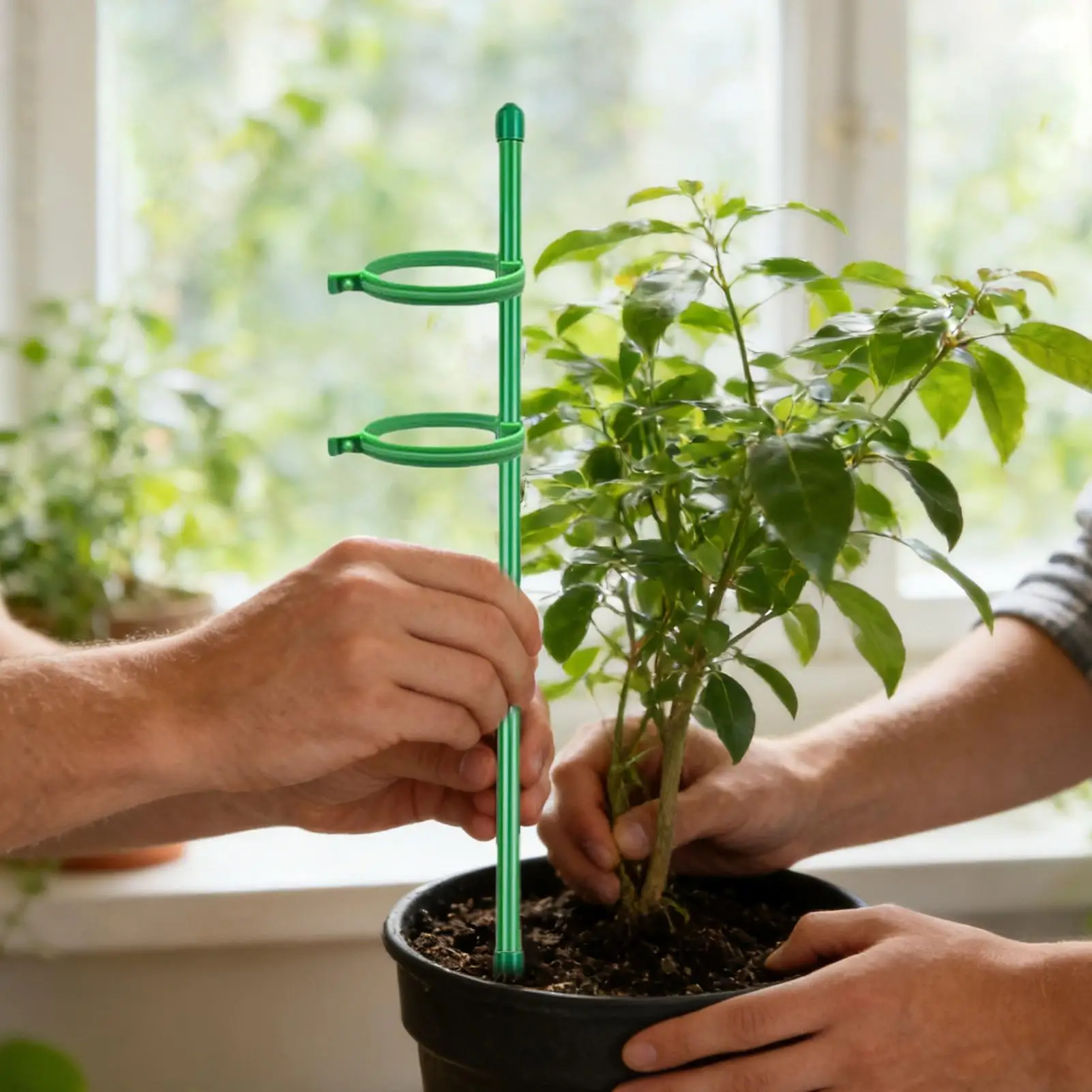 Indoor Plant Stakes 10 Pieces Adjustable Flower Pins Orchid Sticks With 20 Straps For Balcony Patio Indoor Lawn Greenhouse Yard