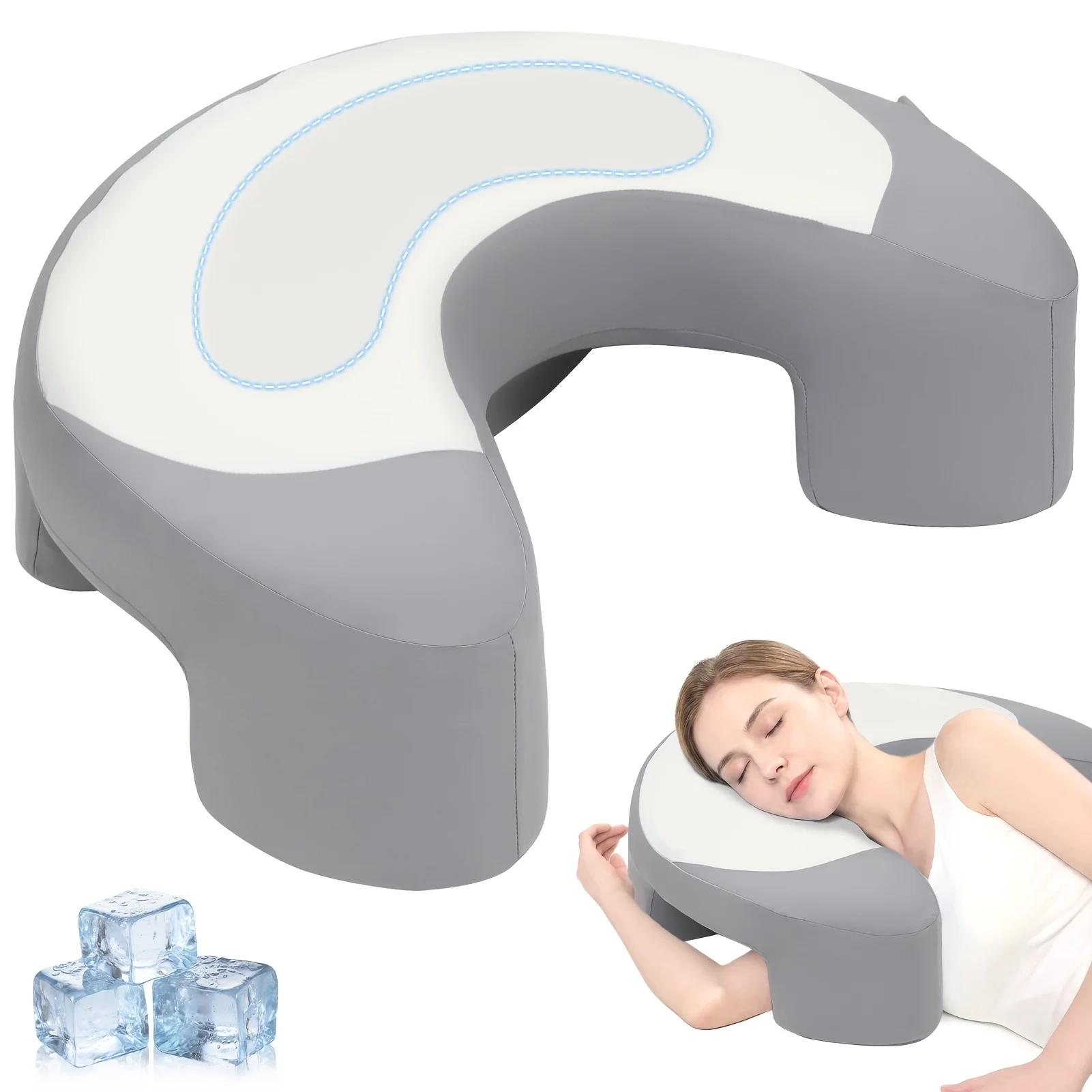 Ergonomic Orthopedic C Shaped Neck Support Pillow