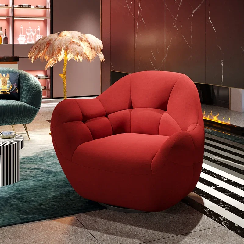 Home living room Italian light luxury, living room simple single sofa, hotel living room can rotate fabric