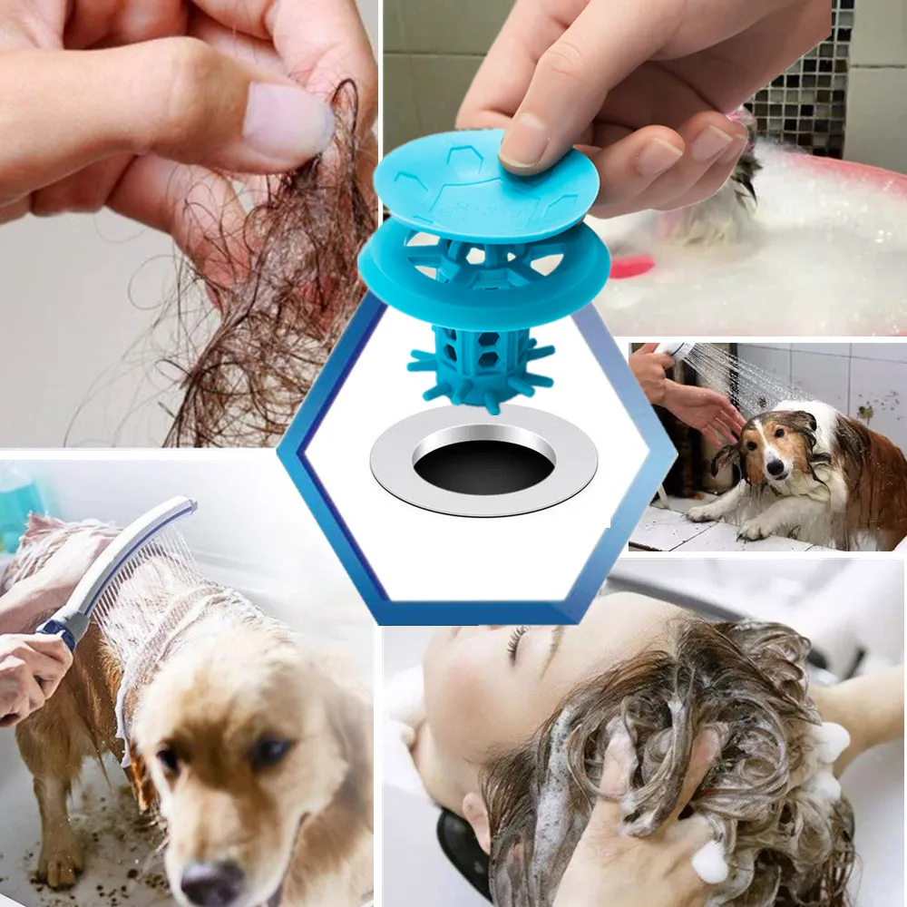 2/1 Pack New Kitchen Filter Bathtub Sink Anti-Clogging Device Hair Cleaning Collector Bathtub Drain Protector Hair Trap Filter