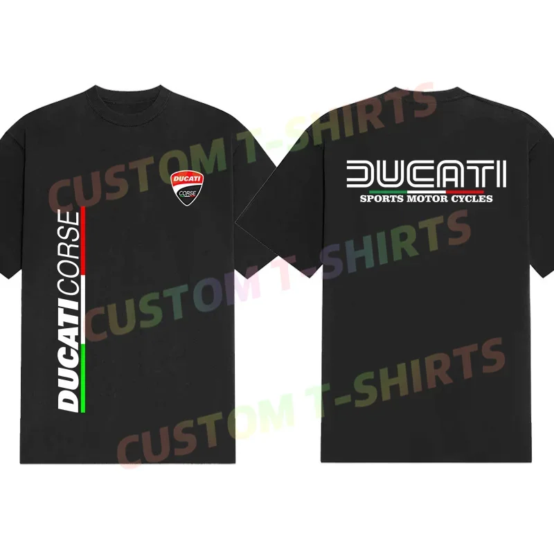 2026 Men T Shirt Casual New Limited Ducatis Corse Logo T-shirt Graphic Summer Sports Tops 100% Cotton Streetwear S-3XL Cool Tee view 2