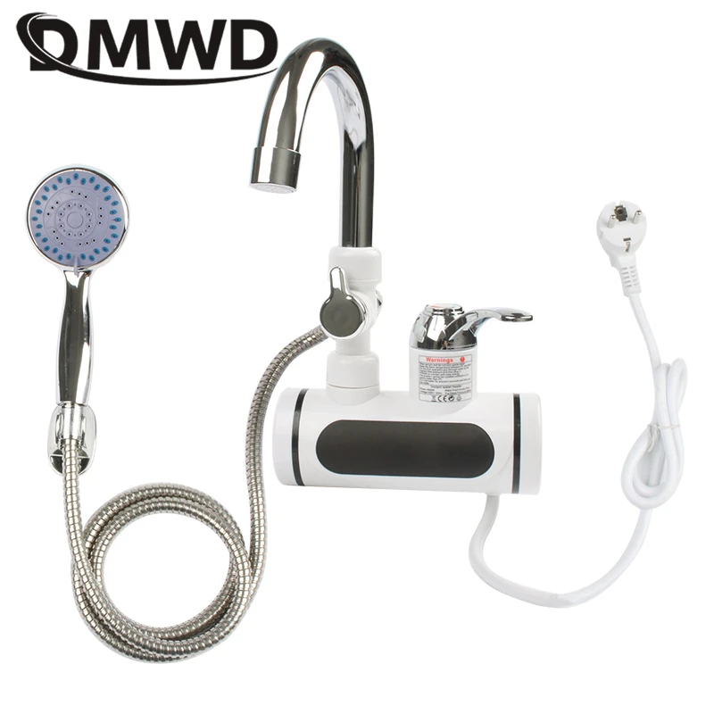 DMWD Elettrica Istantanea di Acqua Calda del Rubinetto In Acciaio Inox Senza Serbatoio di acqua calda con Visualizzazione della Temperatura LED Rubinetto Per La Cucina doccia