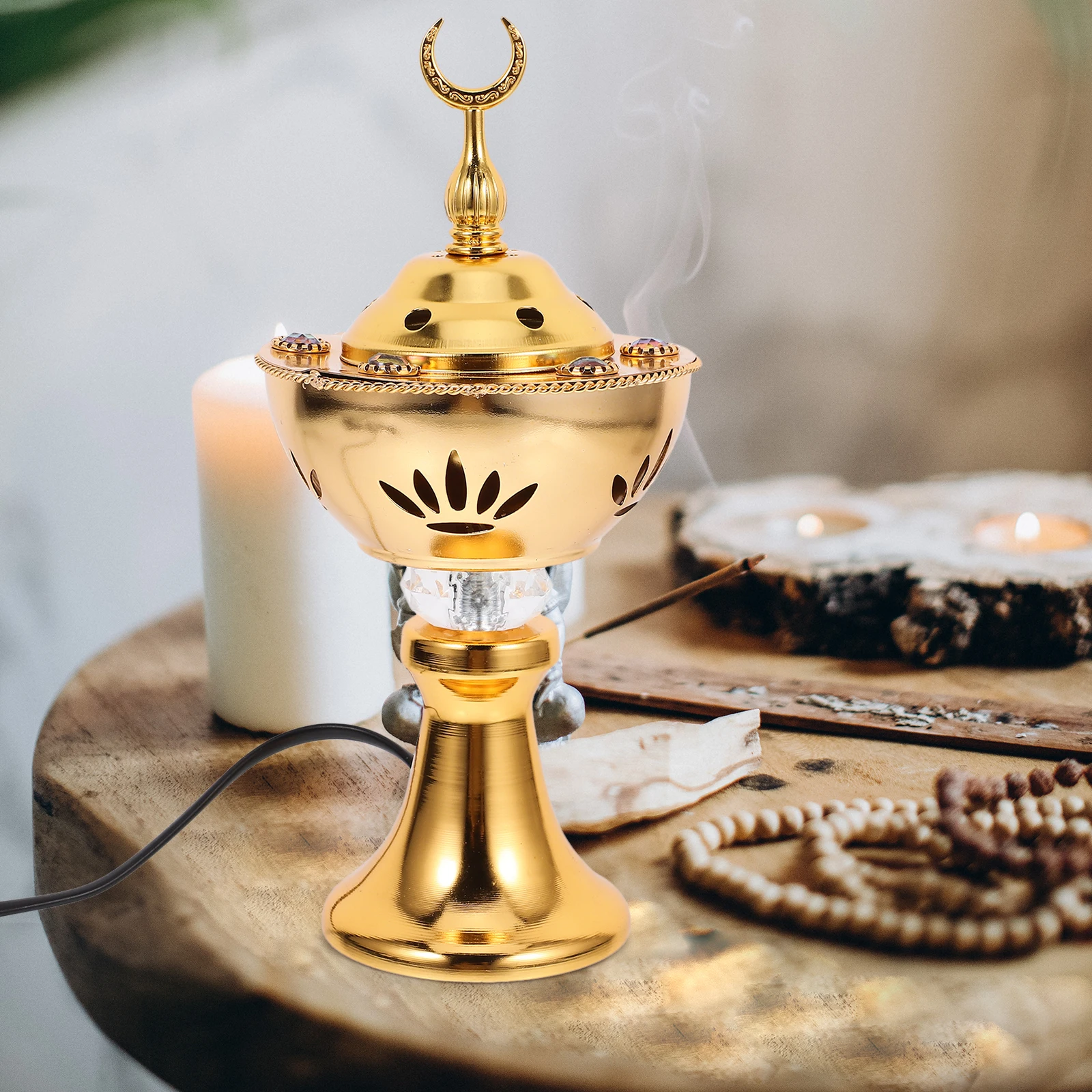 

Incense Burner Censer for Home Decor Large Capacity Rechargeable LED Dental Tools Curing Lamp Aromatherapy