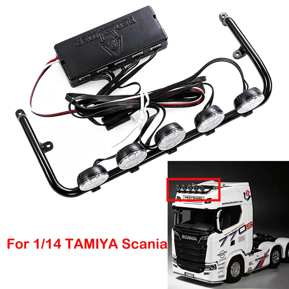 For 1/14 TAMIYA Scania Roof Lights Set  Tractor Unit Construction Truck CH3 Remote-Controlled Roof  Light Accessories