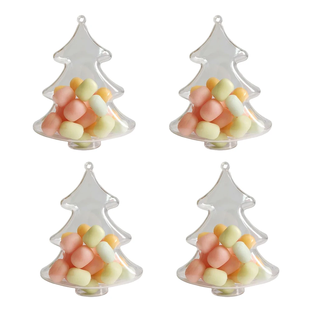 

4 Pcs Transparent Storage Box Candy Boxes Party Favors Containers Decorative Christmas Presents Wedding