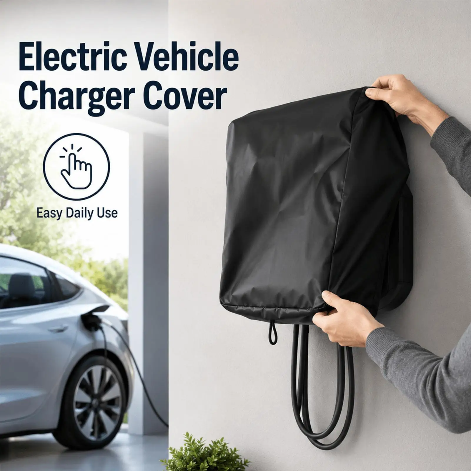 Outdoor EV Charger Cover Car Charging Post Dustproof Protector EV Charger Waterproof Cover for Home Garage Driveway Outdoor