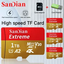 TOP 마이크로 1TB SD, TF 128GB, 마이크로 512GB, 미니 SD 1TB 플래시 카드, 메모리 카드, 마이크로 256GB SD, 휴대폰용 정품