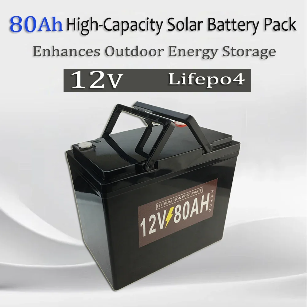 

Lifepo4 12V 80Ah Rechargeable Battery Pack for Children's Toy Car, Solar Street Lights Andother Small Equipment Power Supply