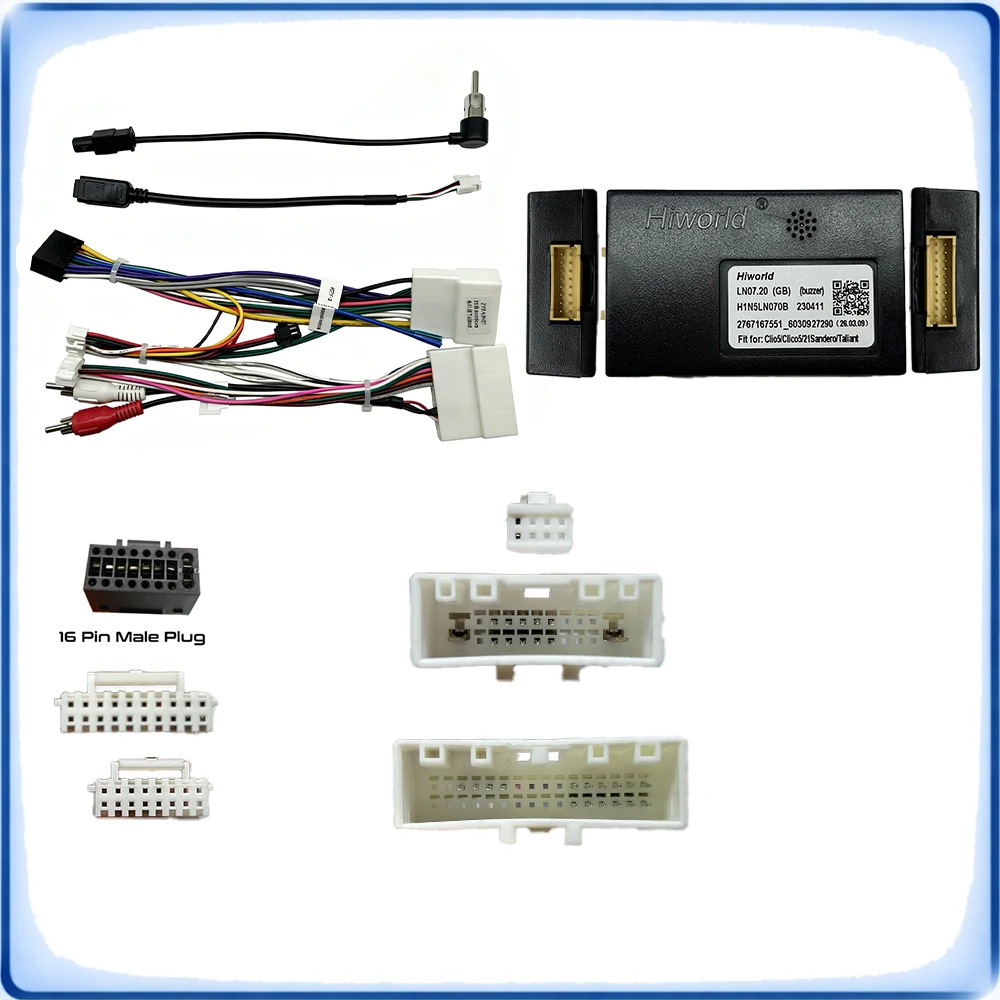 For Renault Sandero 2021 Turkey Taliant Car Radio Wiring Harness 16Pin to 20Pin with CANBUS Decoder LN07.20 Plug & Play