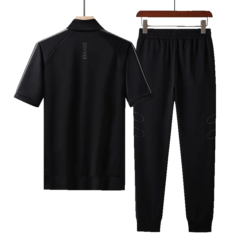 2024 Summer New Fashion Sports Running Plus-Size Men\'s Casual Relaxed Comfortable Breathable High-Quality Two-Piece Set M-8XL