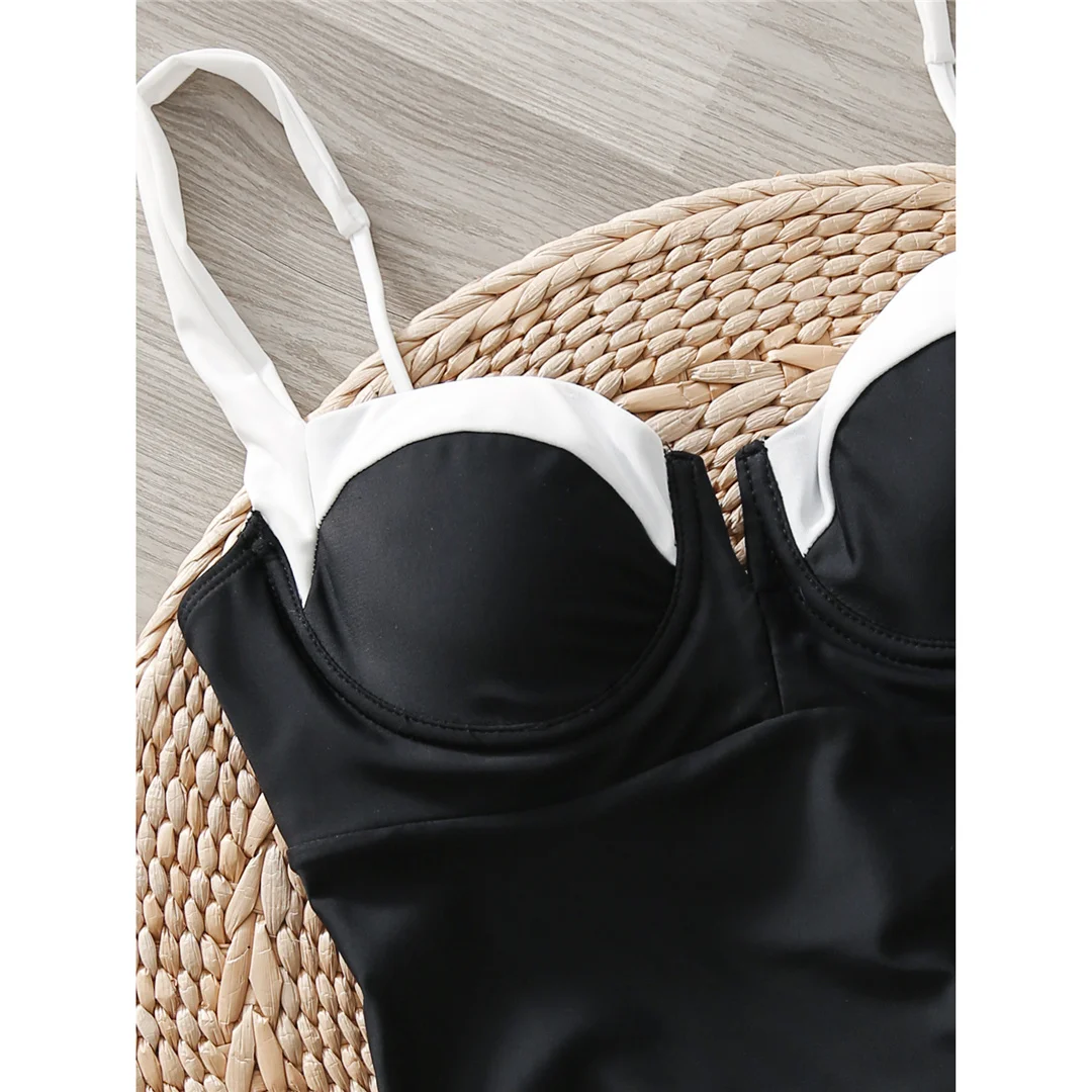 S - XL, 5 Farben, einteiliger Badeanzug mit hohem Beinausschnitt, Damen-Badebekleidung, mit Bügel und Polsterung, Badeanzug, Modell V6546. – Detail 27