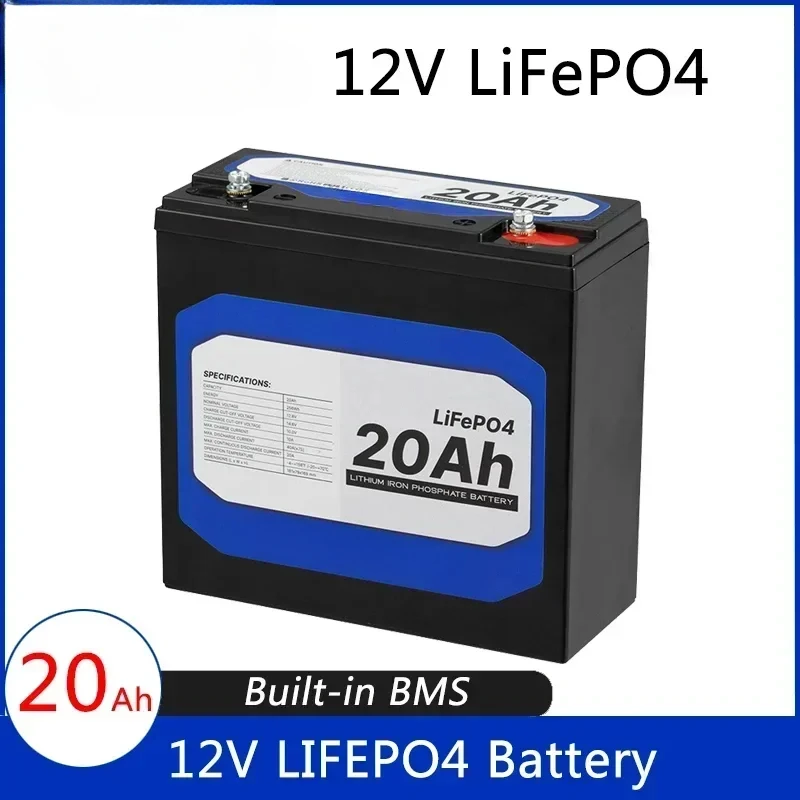 For Kid Scooters Boat Motor New 12V 20Ah LiFePo4 Battery Lithium Iron Phosphate 12V 24V LiFePo4 Rechargeable Battery