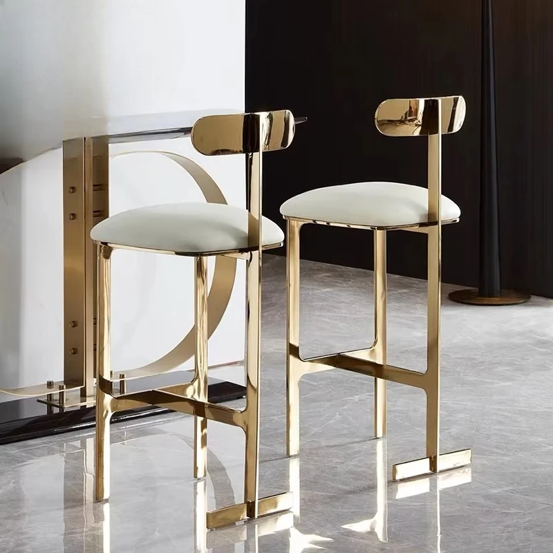 Modern Metal Legs Kitchen Counter Height Stool Restaurant Bar High Stool Chair