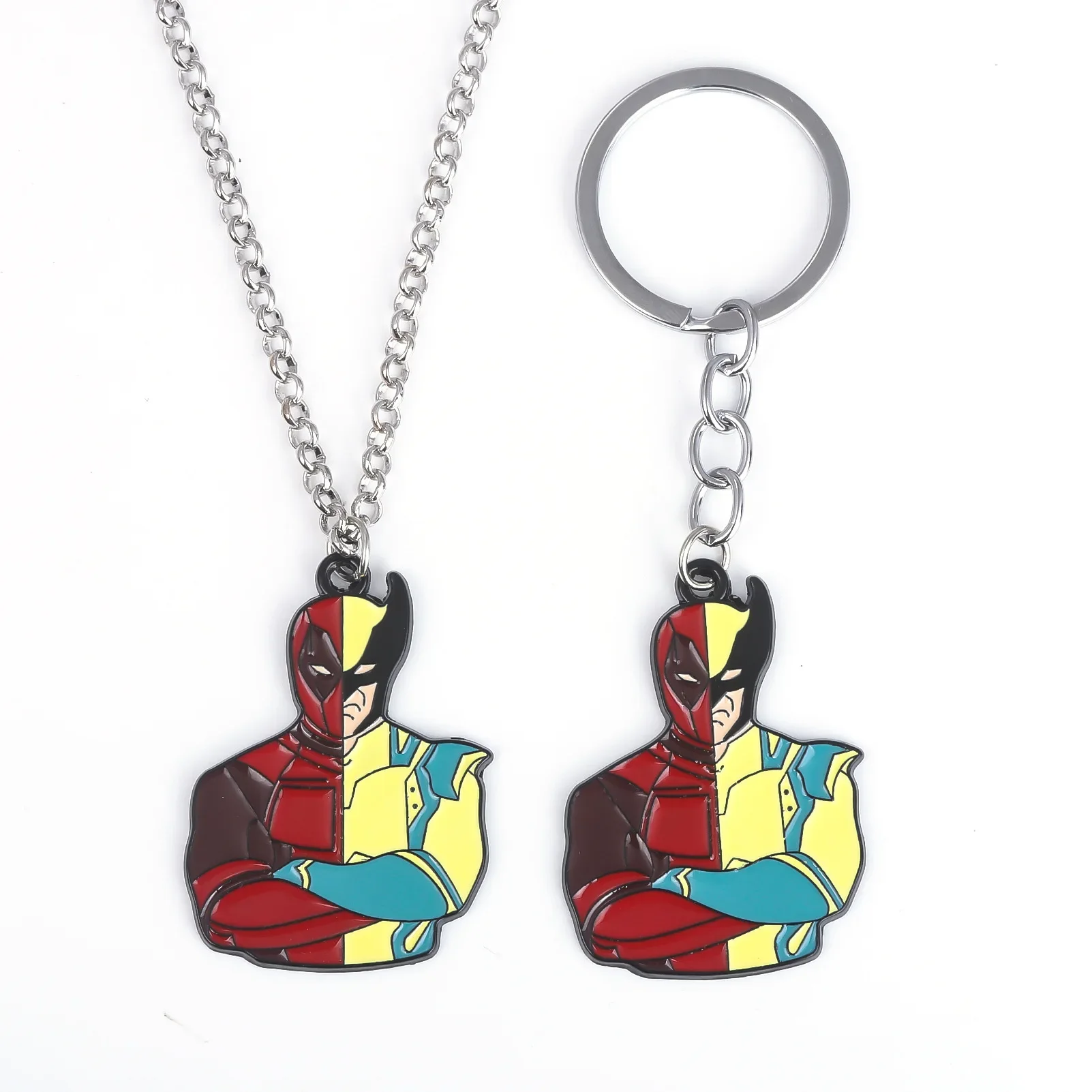 Deadpool Necklace Keychain Brooch Friendship Keychain Couples Necklace Clothing Accessories Brooch Movie Necklace