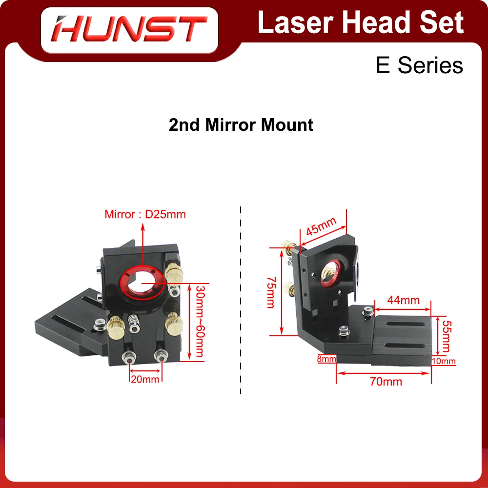 Imagem -03 - Laser Cabeça Conjunto para Máquina de Corte Gravura Série e com Lente Diâmetro 20 mm Fl50.8 63.5 101.6 Espelho 25 mm Hunst-co2