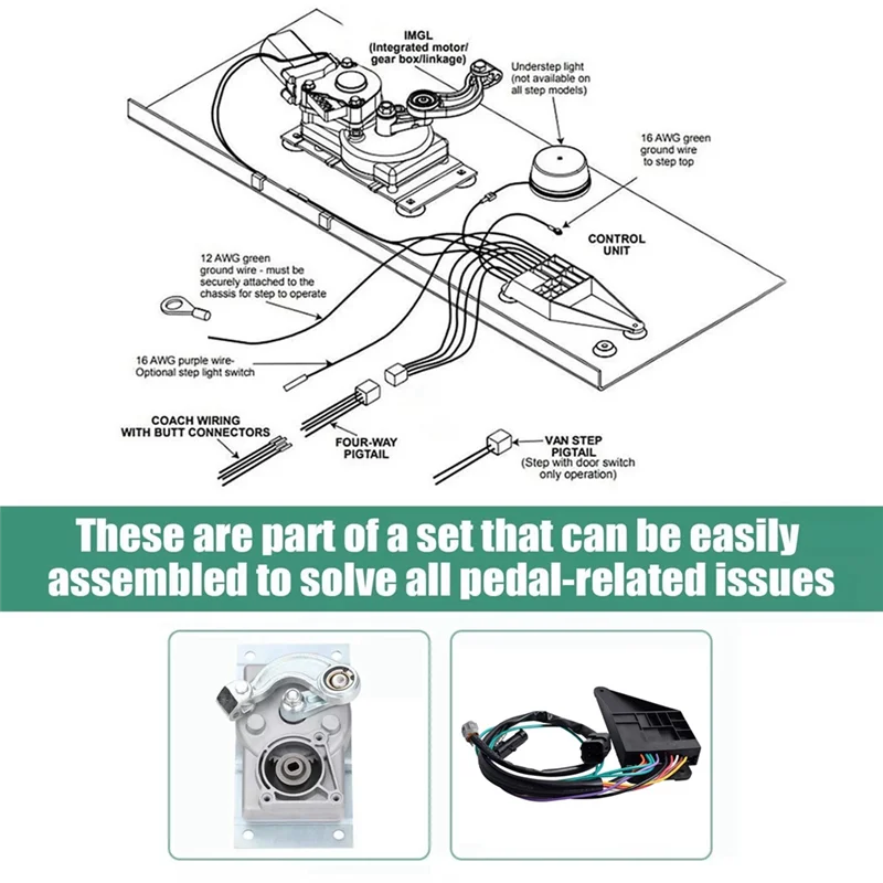 

Шаговая коробка передач для автофургона 379160 и блок управления 909510000 для электрических ступеней Lippert Kwikee