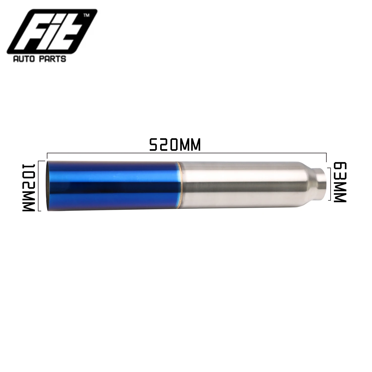 

Universal Burnt Blue Exhaust Tailpipe 2.5'' In 3.5''/4'' Single Exit Out K-TUNED Car Stainless Steel Exhaust Tip