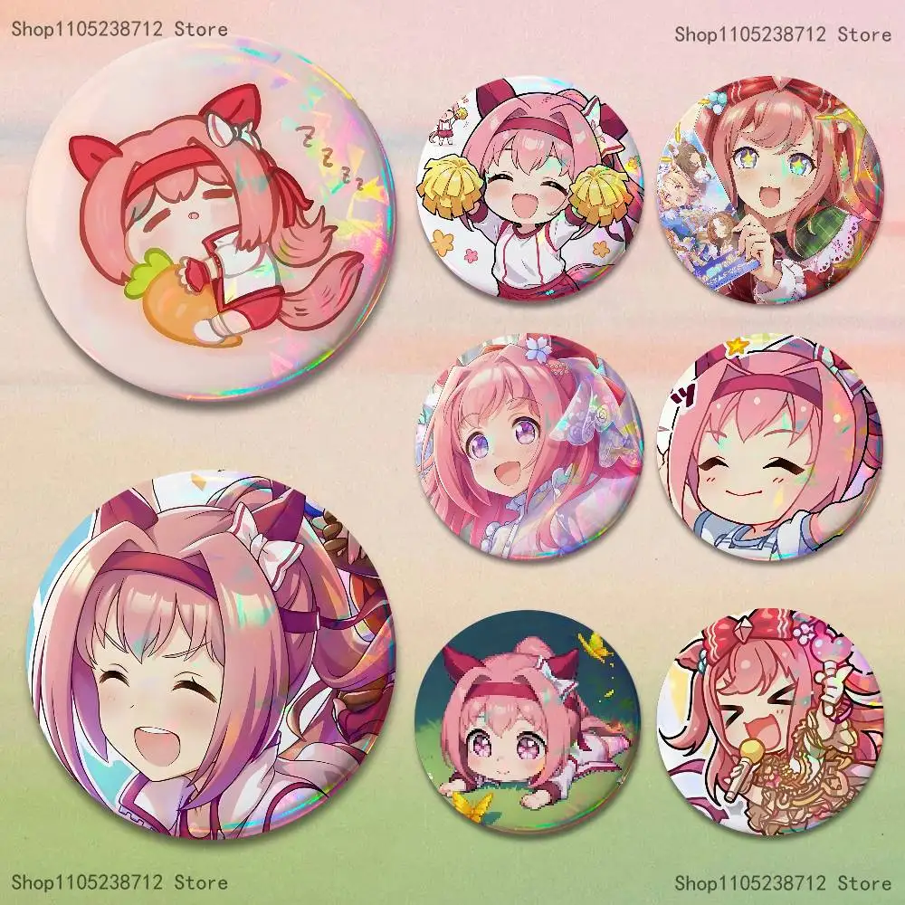 Haru Urara U-Umamusume Button Lapel Anime Pin Brooch Jewelry Decoration Gift 25mm 32mm 44mm 58mm 75mm