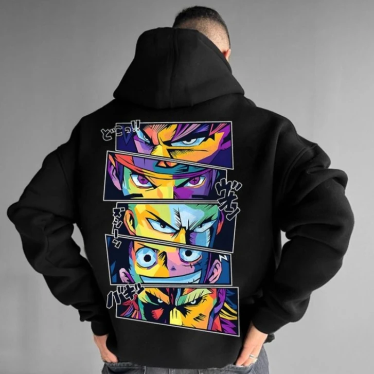 

Мужская одежда, цельные толстовки большого размера, толстовка с принтом аниме, осенняя повседневная одежда Y2k, свободные хлопковые женские топы с длинными рукавами унисекс