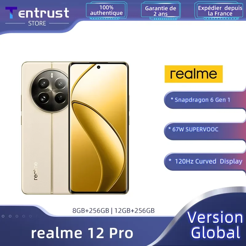 Global Version realme 12 Pro 5G Smartphone Snapdragon 6 Gen 1 IMX882 OIS Camera 67W SUPERVOOC 32MP Telephoto Portrait Camera